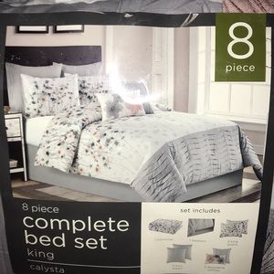 8 piece complete bed set king calysta